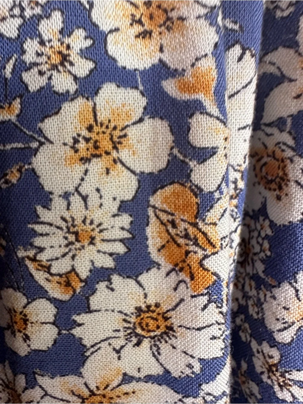 Patrons of Peace Blue and Cream Floral Smocked Maxi Skirt